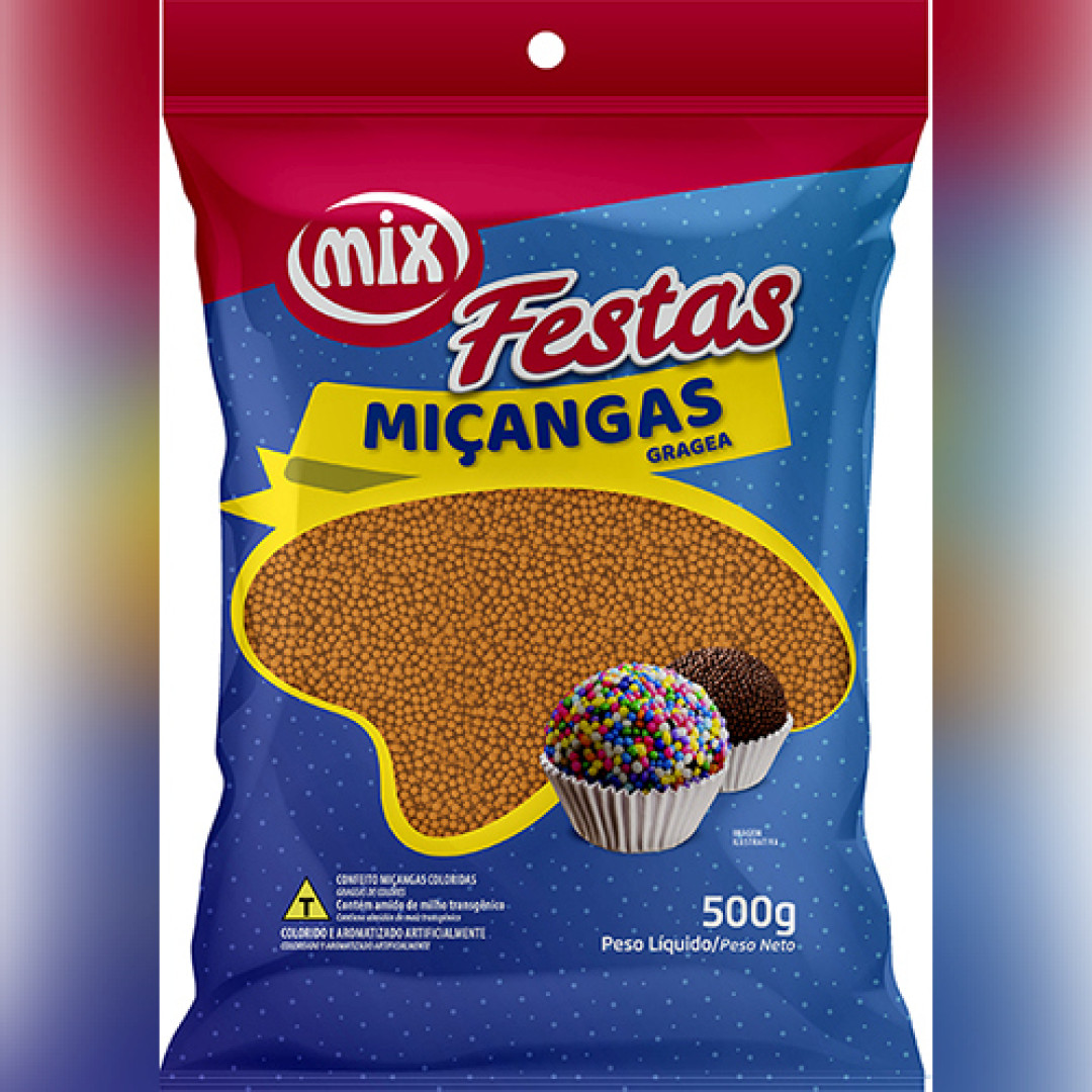 Detalhes do produto Confeito Micangas 500Gr Mix Laranja