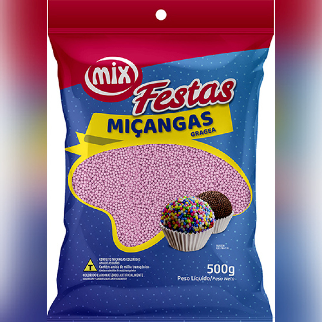 Detalhes do produto Confeito Micangas Festas 500Gr Mix Rosa