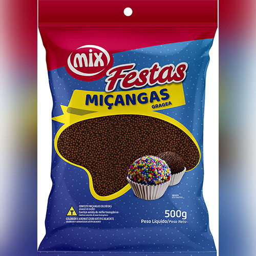 Detalhes do produto Confeito Micangas Festas 500Gr Mix Brigadeiro
