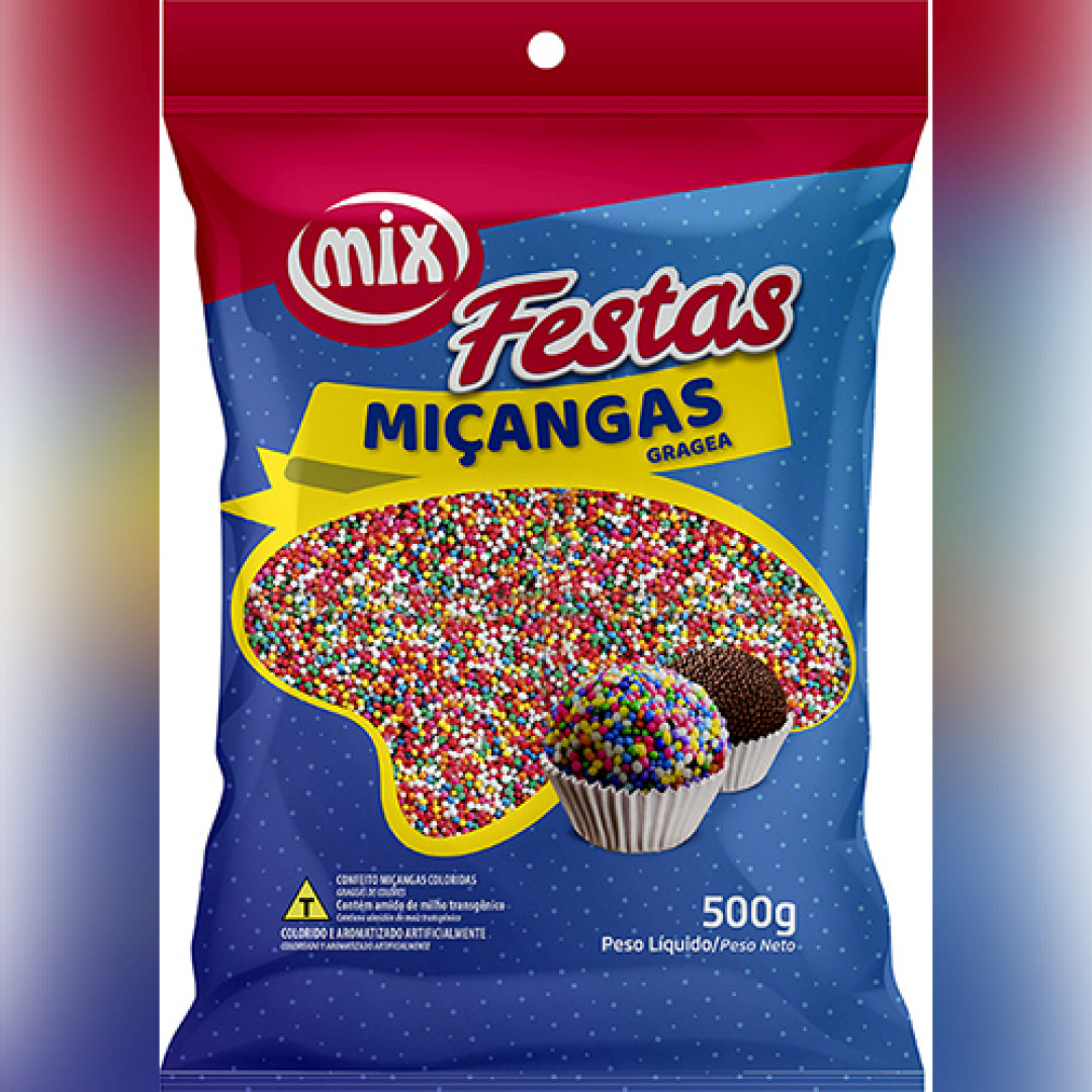 Detalhes do produto Confeito Micangas Festas 500Gr Mix Colorido
