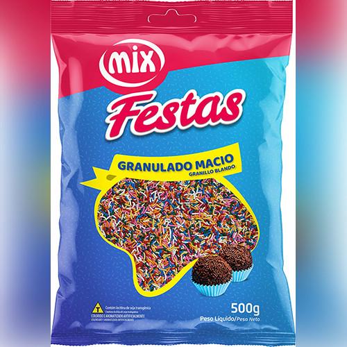 Detalhes do produto Choc Granulado Festas 500Gr Mix Colorido