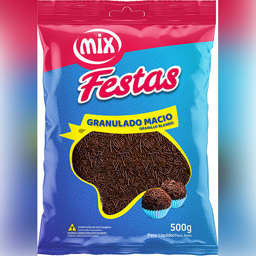Detalhes do produto Choc Granulado Macio Festas 500Gr Mix Escuro