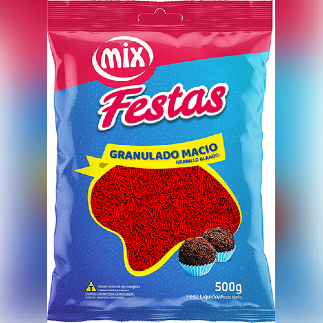 Detalhes do produto Choc Granulado Macio Festas 500Gr Mix Vermelho