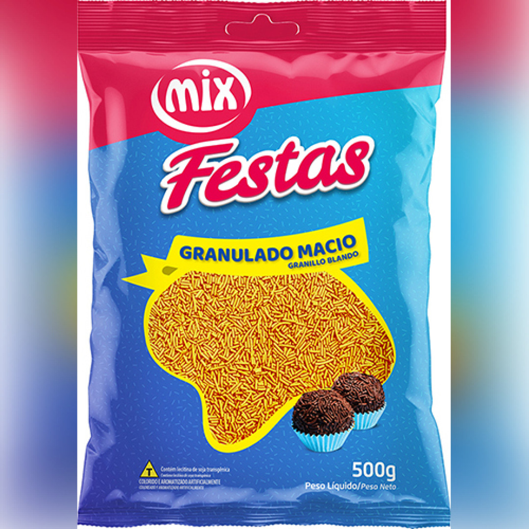 Detalhes do produto Choc Granulado Macio Festas 500Gr Mix Amarelo