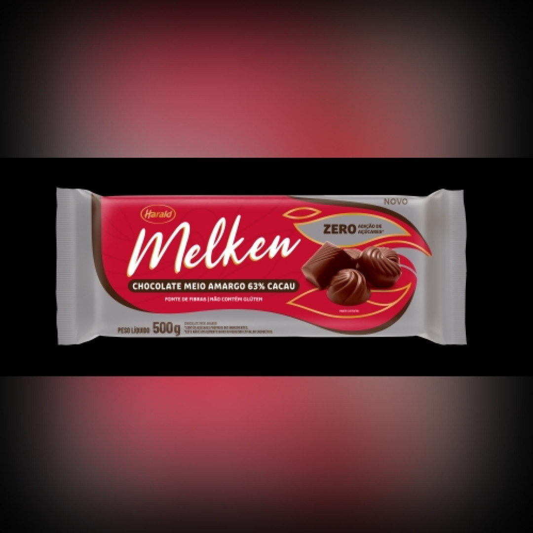 Detalhes do produto Choc Melken 63% Cacau 500Gr Harald Meio Amargo