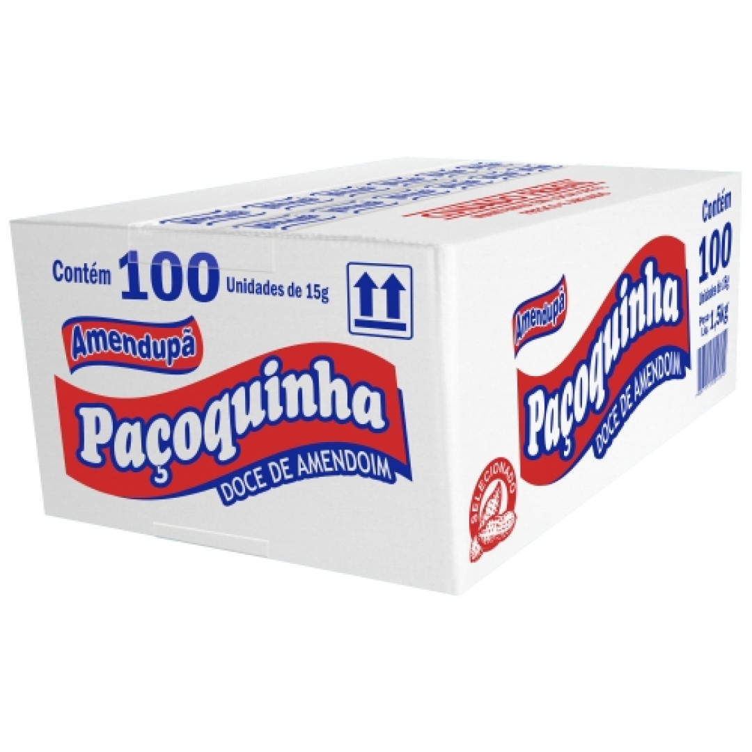 Detalhes do produto Pacoca Rolha Embr Cx 100X15Gr Amendupa Amendoim