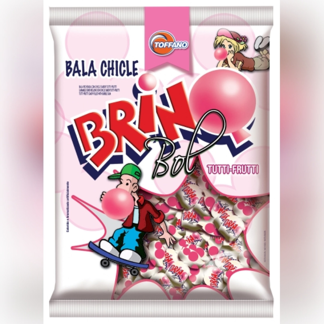 Detalhes do produto Bala Dura Chicle Brinq Bol 50Gr Toffano Tutti Frutti