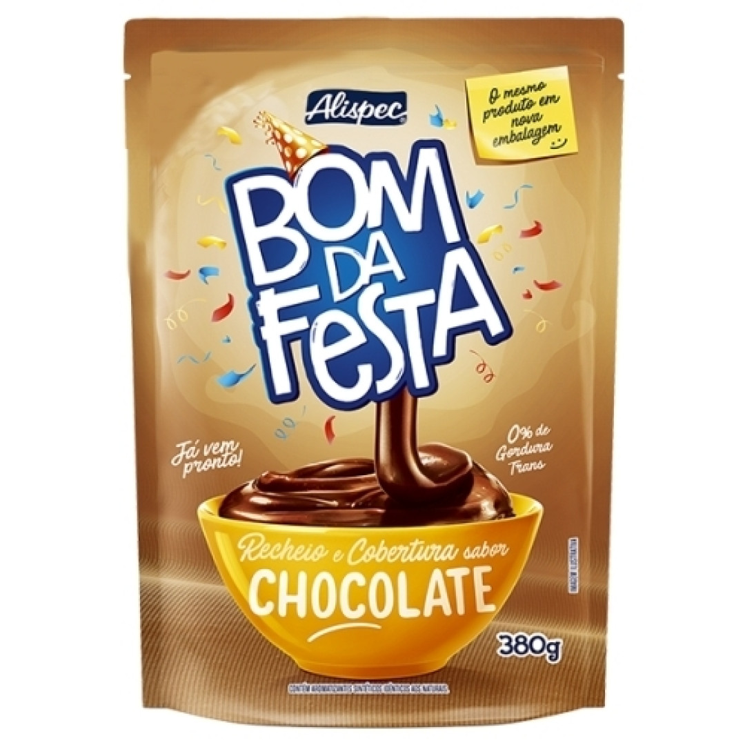 Detalhes do produto Cobert Recheio Bom Festa 380Gr Un Alispe Chocolate