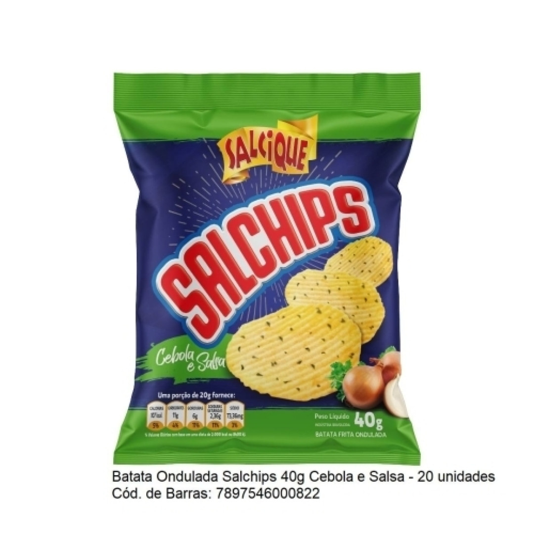 Detalhes do produto Batata Chips Ondulada 40Gr Salchips Cebola.salsa