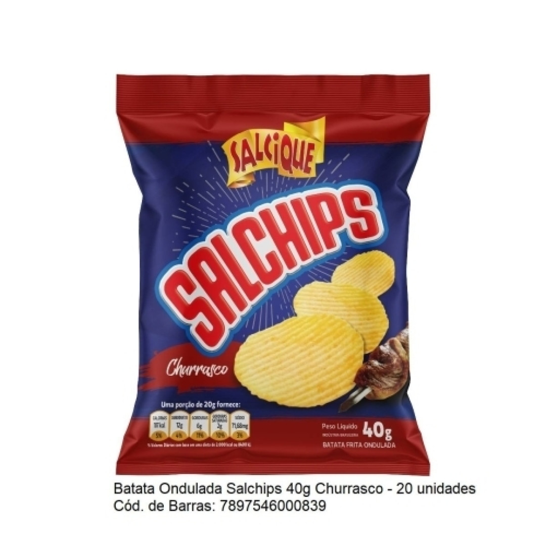 Detalhes do produto Batata Chips Ondulada 40Gr Salchips Churrasco