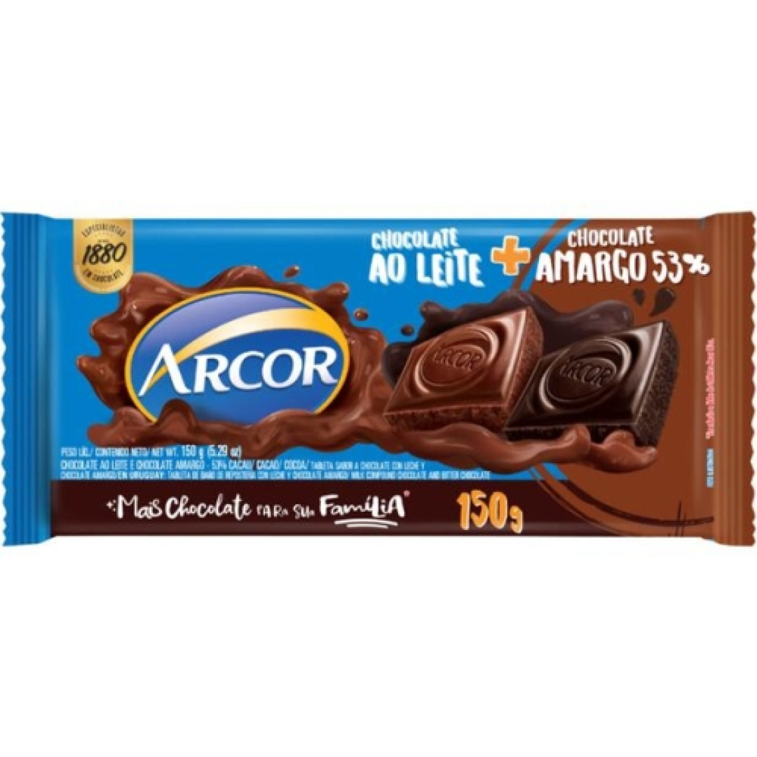 Detalhes do produto Choc 53% 150Gr Arcor Meio Amargo