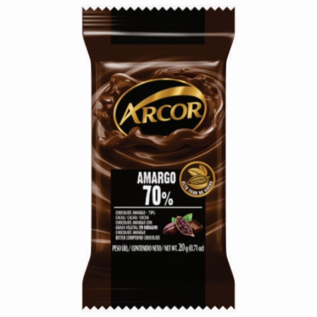 Detalhes do produto Choc 70% 24X20Gr Arcor Amargo
