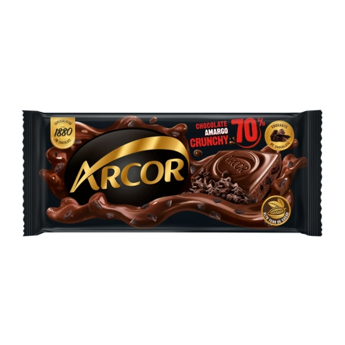 Detalhes do produto Choc 70% Crunchy 80Gr Arcor Amargo