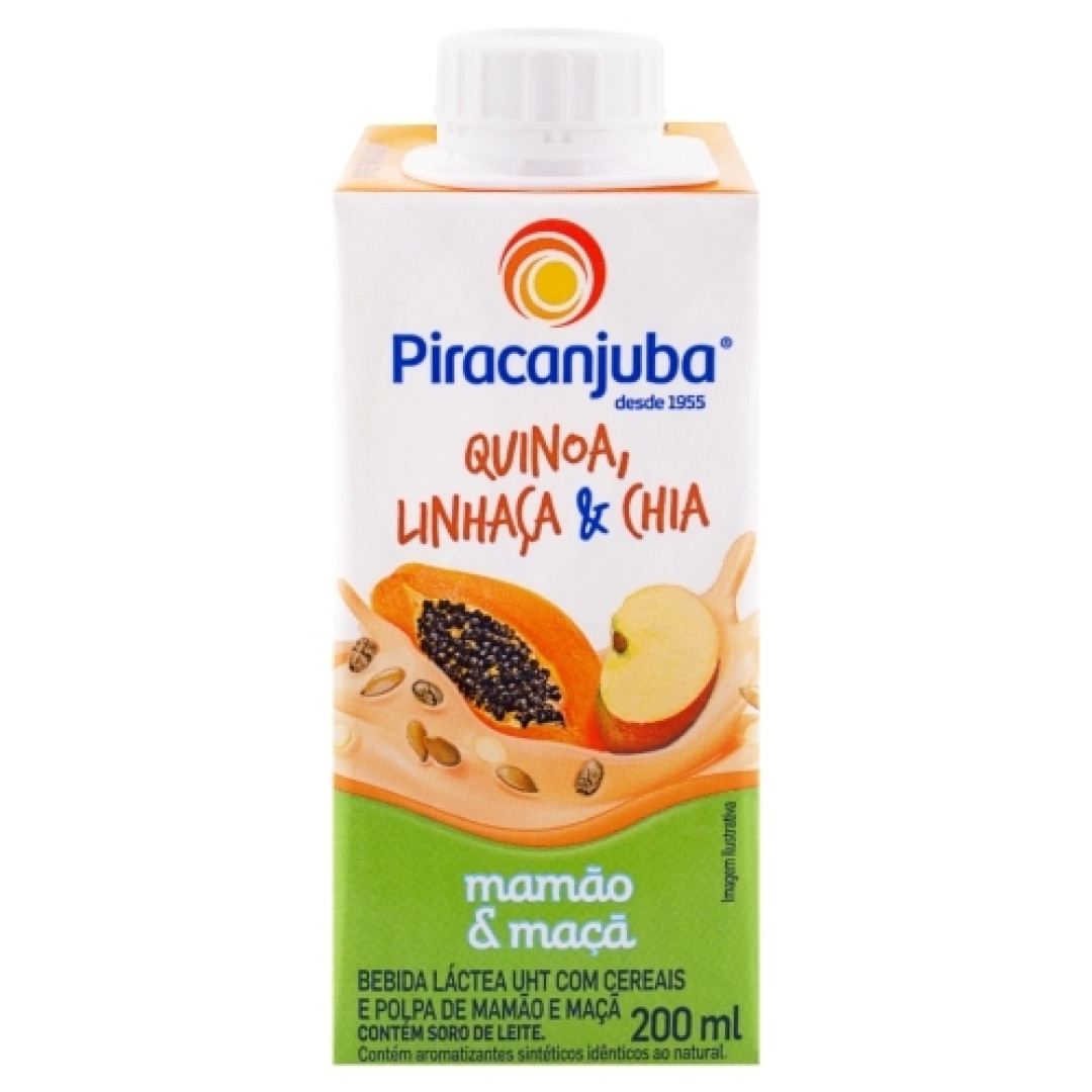 Detalhes do produto Bebida Lactea Cereais 200Ml Piracanjuba Mamao.maca