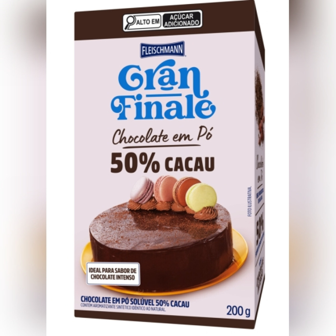 Detalhes do produto Choc Po 50% Cacau Gran Finale 200Gr Flei .
