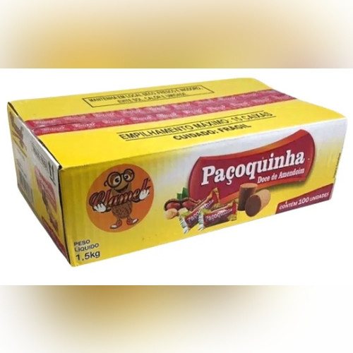 Detalhes do produto Pacoca Embr Rolha Dp 100X15Gr Clamel Amendoim