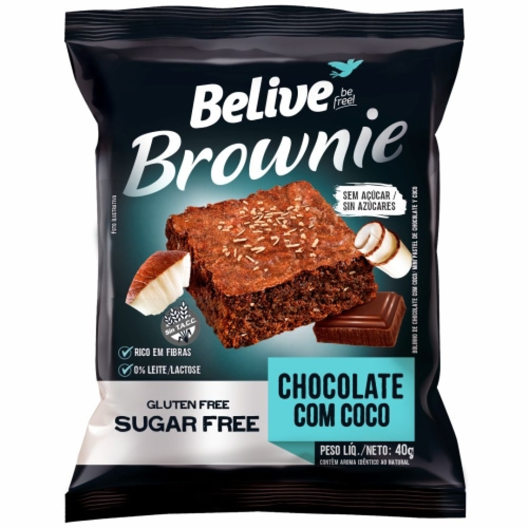 Detalhes do produto Brownie Zero 40Gr Belive  Choc.coco