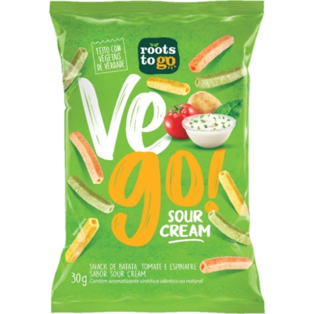 Detalhes do produto Batata Chips Vego 30Gr Roots To Go  Sour Cream