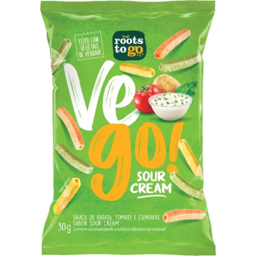 Detalhes do produto Batata Chips Vego 30Gr Roots To Go  Sour Cream