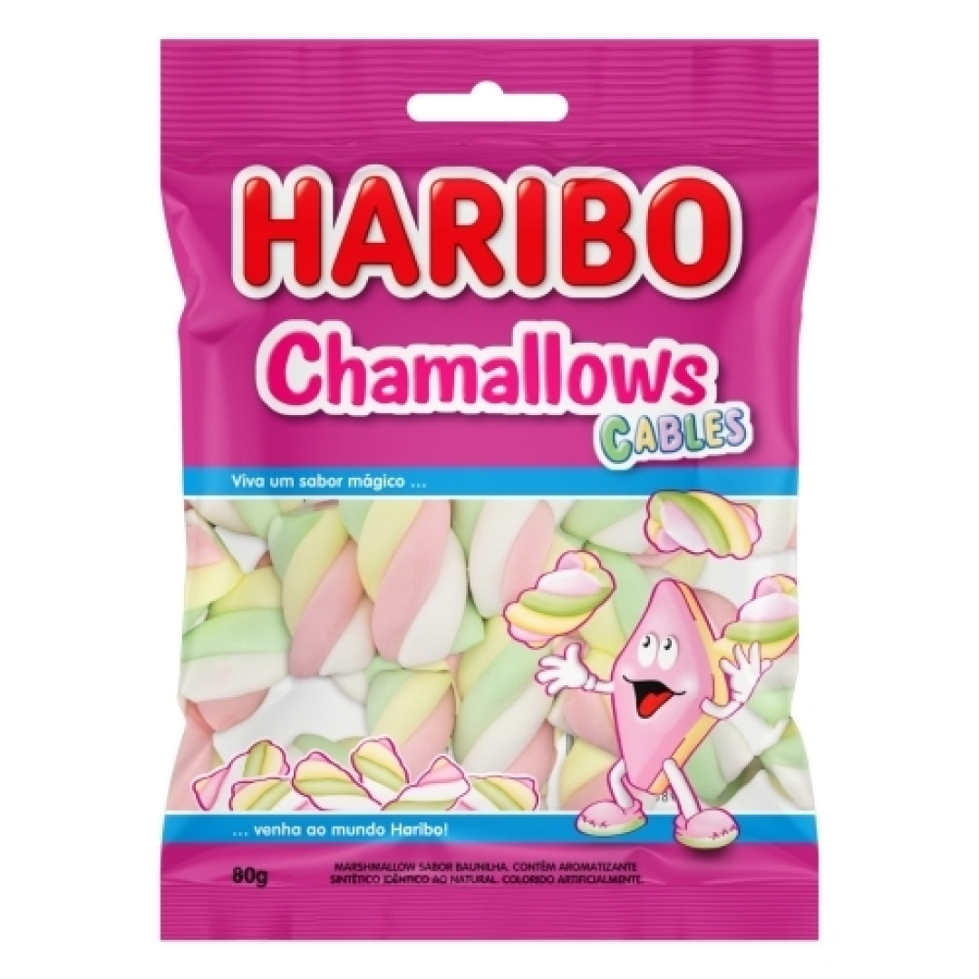 Detalhes do produto Marshmallow Chamallows 80Gr Haribo Baunilha