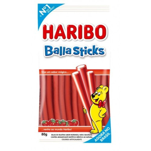 Detalhes do produto Bala Gel Sticks 80Gr Haribo Morango