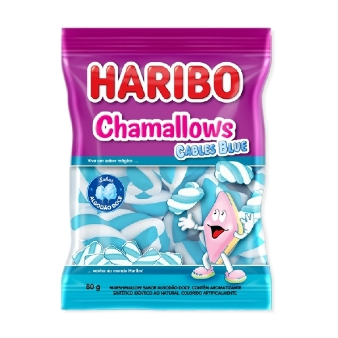 Detalhes do produto Marshmallow Chamallows Blue 80Gr Haribo Algodao Doce