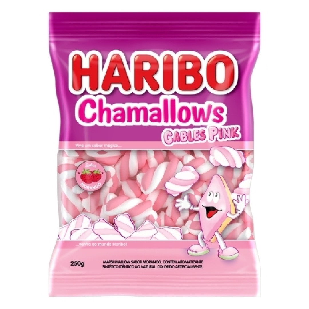 Detalhes do produto Marshmallow Chamallows Pink 250Gr Haribo Morango