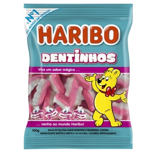 Detalhes do produto Bala Gel Dentinhos 100Gr Haribo Morango Framboe