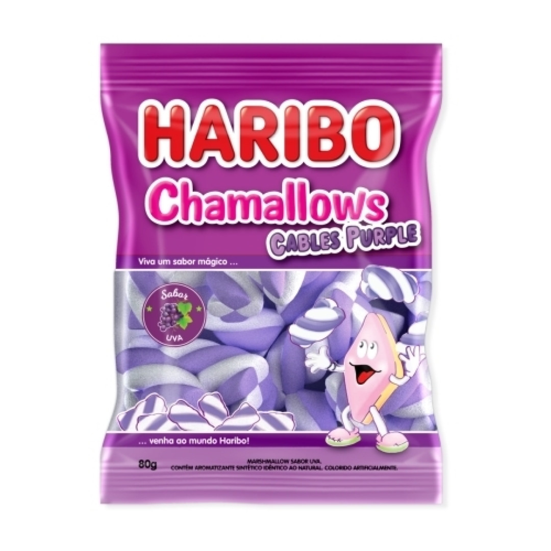 Detalhes do produto Marshmallow Chamallows Purple 80Gr Harib Uva