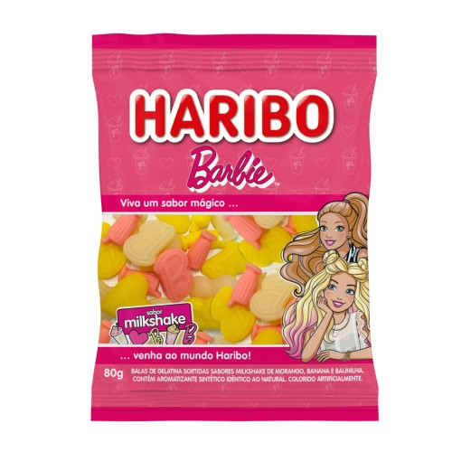 Detalhes do produto Bala Gel Barbie 80Gr Haribo Milk Shake