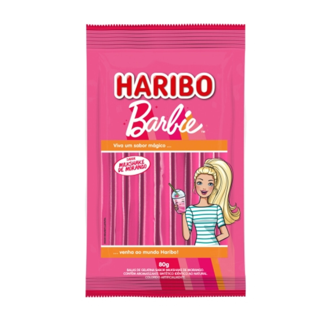 Detalhes do produto Bala Sticks Barbie 80Gr Haribo Milkshake Moran