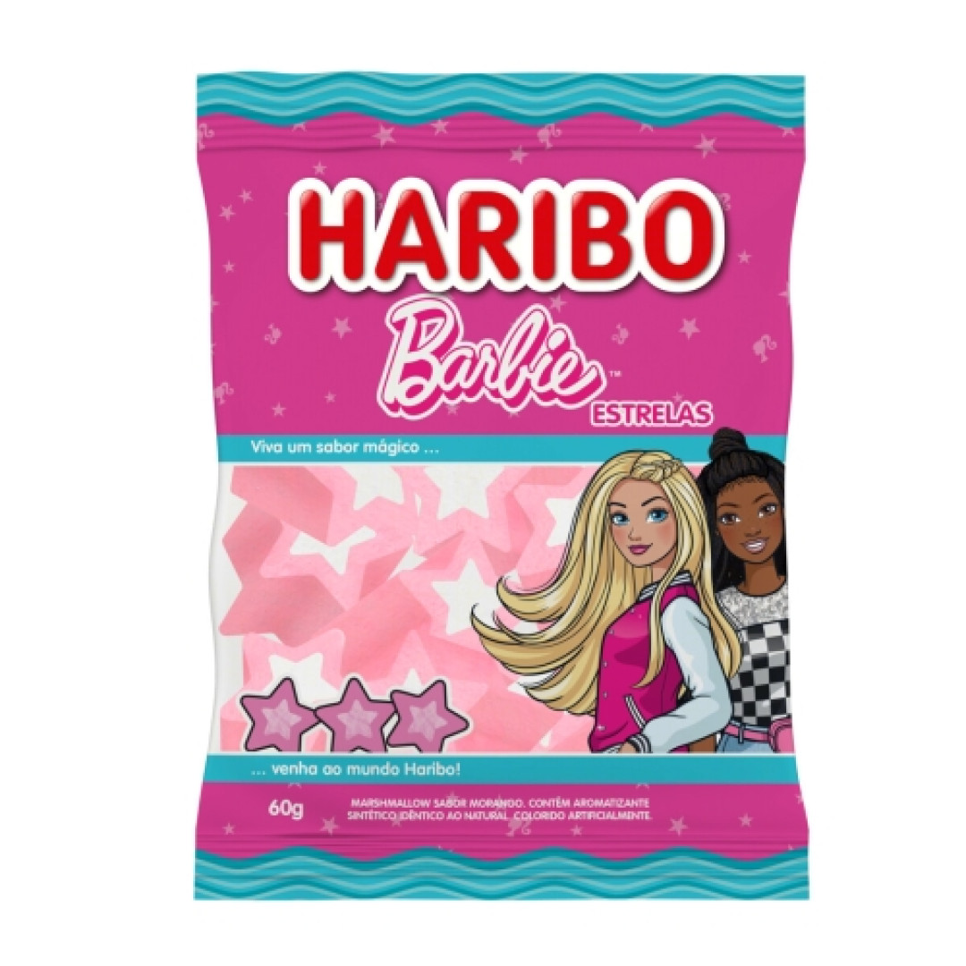 Detalhes do produto Marshallow Barbie 60Gr Haribo Morango