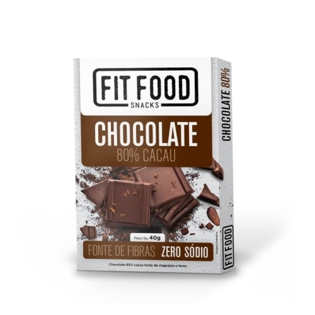 Detalhes do produto Choc 80% Cacau 40Gr Fit Food Chocolate