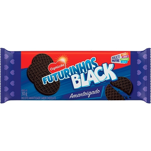 Detalhes do produto Bisc Amanteigado Black 30Gr Capricche Chocolate