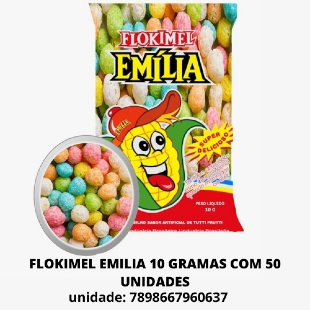 Detalhes do produto Pipoca 50X10Gr Flokimel Emilia Tutti Frutti