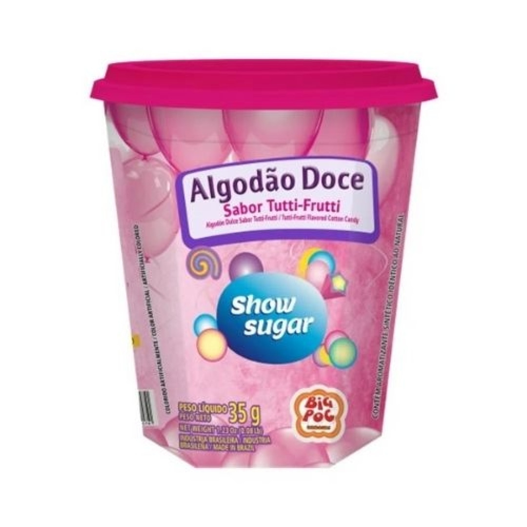 Detalhes do produto Algodao Doce Rosa Pt 35Gr Big Poc Tutti Frutti