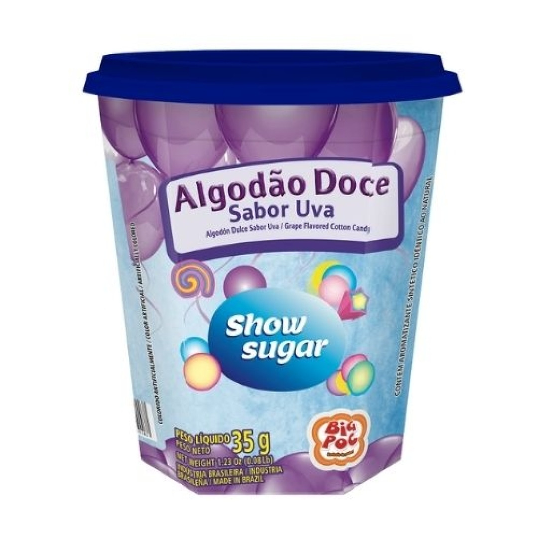 Detalhes do produto Algodao Doce Azul Pt 35Gr Big Poc Uva