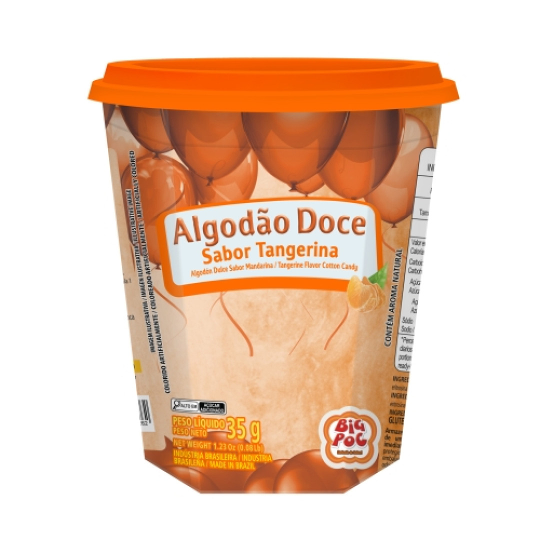 Detalhes do produto Algodao Doce 35Gr Big Poc Tangerina