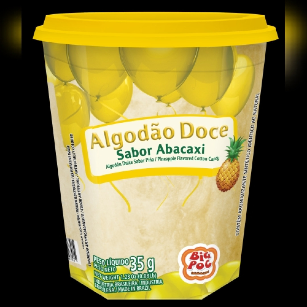Detalhes do produto Algodao Doce 35Gr Big Poc Abacaxi