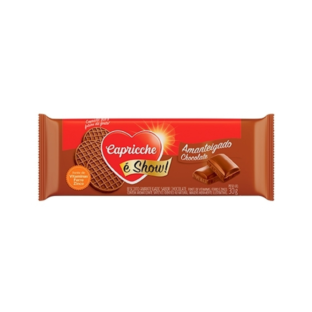 Detalhes do produto Bisc Amanteigado 30Gr Capricche Chocolate