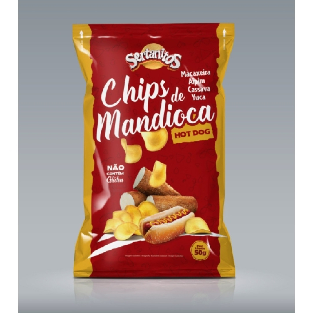 Detalhes do produto Mandioca Chips 50Gr Sertanitos Hot Dog