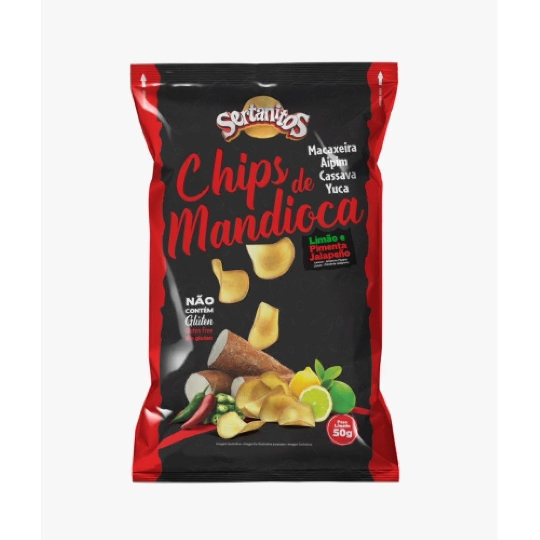 Detalhes do produto Mandioca Chips 50Gr Sertanitos Pimenta Limao
