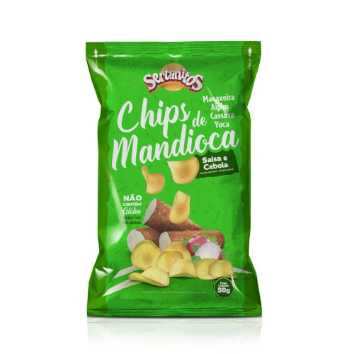 Detalhes do produto Mandioca Chips 50Gr Sertanitos Salsa.cebola