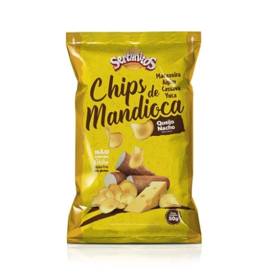 Detalhes do produto Mandioca Chips 50Gr Sertanitos Queijo Nacho