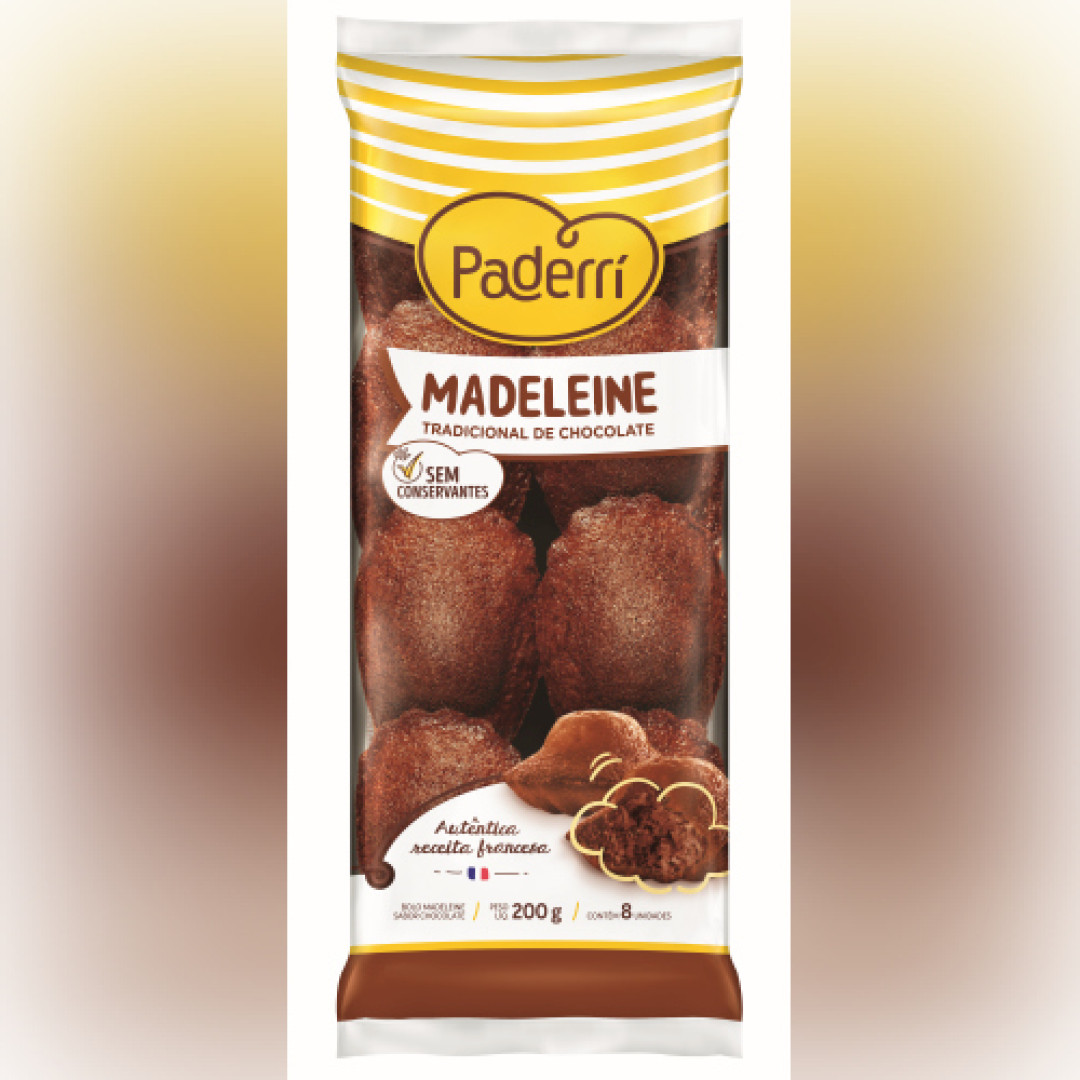 Detalhes do produto Bolo Madeleines 200Gr Paderri Chocolate