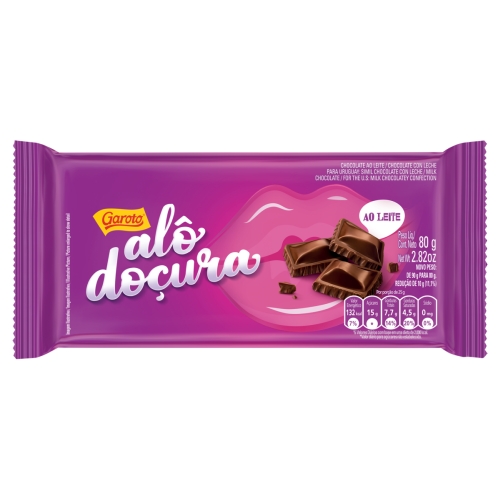 Choc Alo Docura 80Gr Garoto Ao Leite Choc Alo Docura 80Gr Garoto Ao Leite