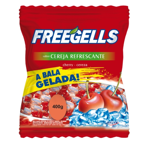 Bala Dura Freegells 400Gr Riclan Cereja Bala Dura Freegells 400Gr Riclan Cereja