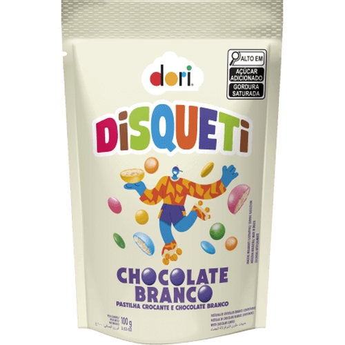 Confeito Disqueti Choc Branco 100Gr Dori Choc Bco Confeito Disqueti Choc Branco 100Gr Dori Choc Bco