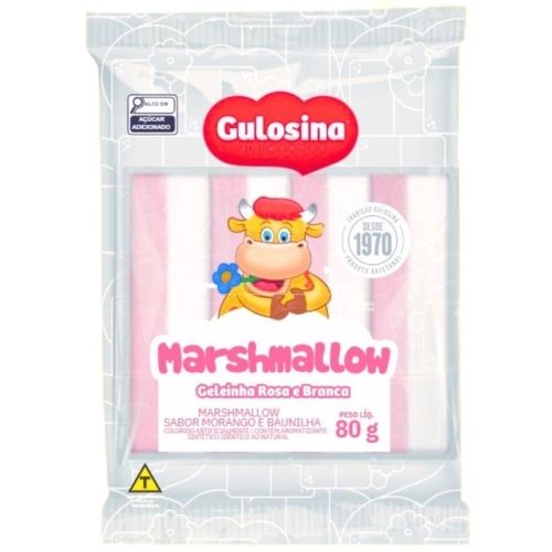 Marshmallow Pc 80Gr Gulosina Morango Marshmallow Pc 80Gr Gulosina Morango