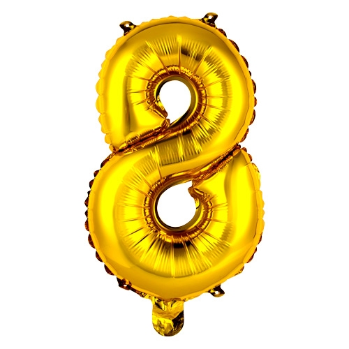 Balao Metalizado Numer 8 16" 1Un Mundo Ouro Balao Metalizado Numer 8 16" 1Un Mundo Ouro